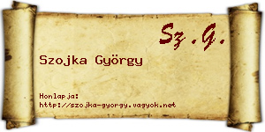 Szojka György névjegykártya